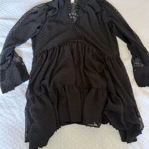 H&M Black Textured Dress